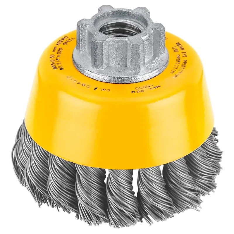 Cepillo Copa Trenzada 3"/75mm Rosca 5/8