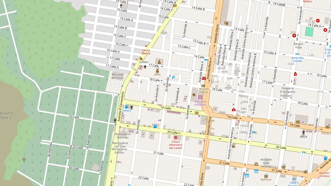 Plano de la zona con la ubicación de MAQUISERVI S.A.: 2 Av 18-42 Zona 3, Guatemala
